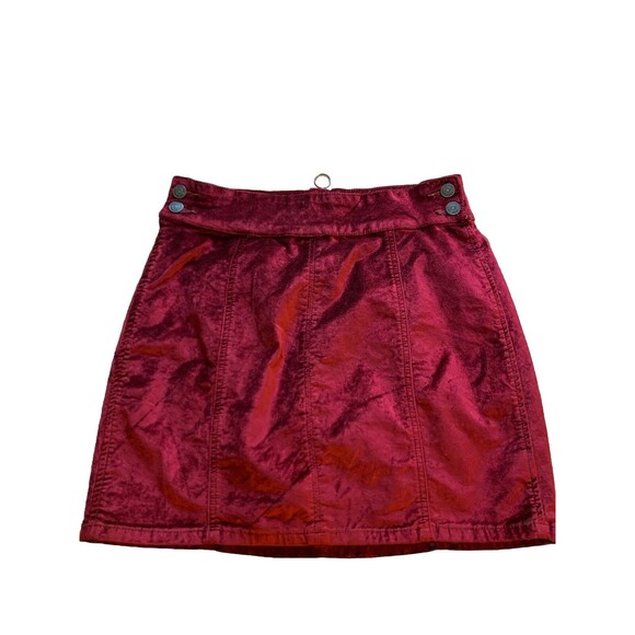 Free People Retro Velvet Mini Kimora Skirt Size 28 Academia Clueless Vampy - Picture 2 of 10